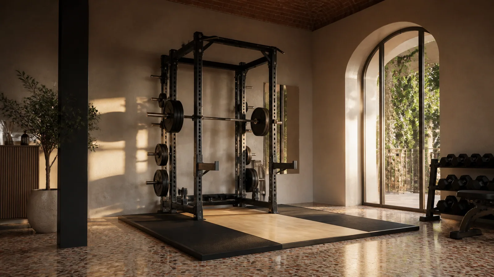 Schlitten und Führungsstangen einer Smith Machine