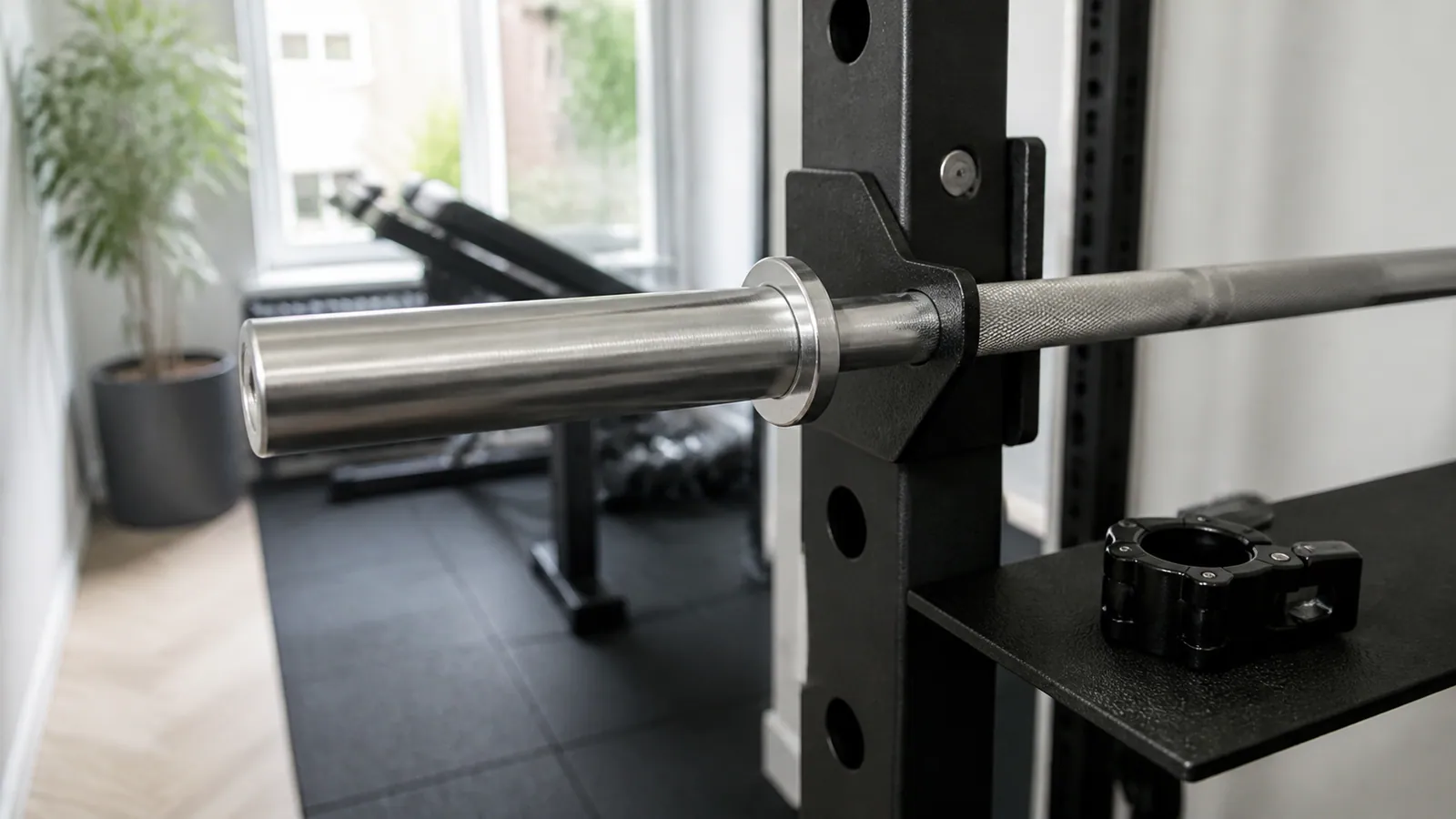 Onbelaste halterstangschacht in een beklede J-cup met de sleeve buiten de staander
