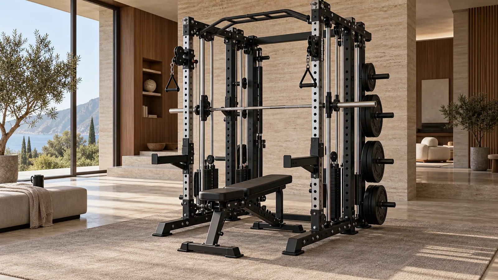Porta dischi posteriori con zone operative libere su rack multifunzione