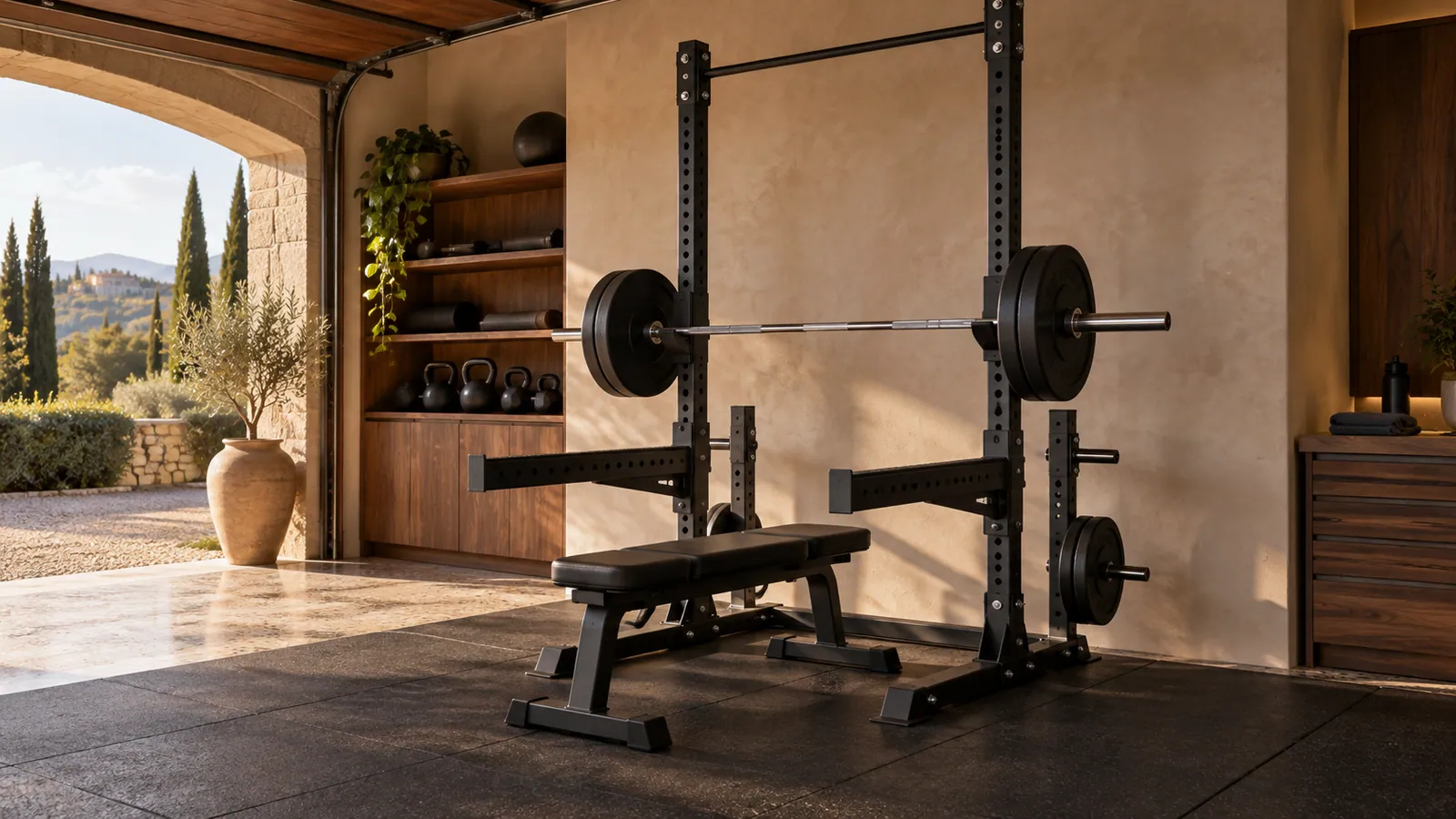 Confronto degli spazi di lavoro di half rack e power rack completo