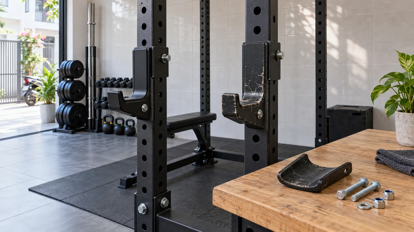 Hướng dẫn: Khi nào cần thay lớp lót J-cup của power rack?