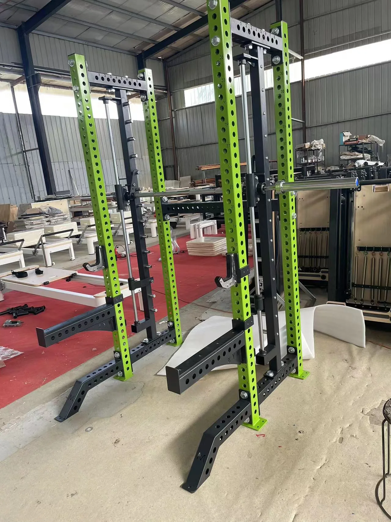 Custom rack systems in production at PBF Fitness